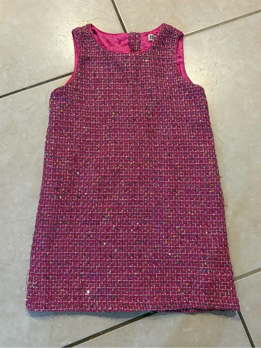 Pink Tweed Shift Dress for Girls - Brand: Hatley